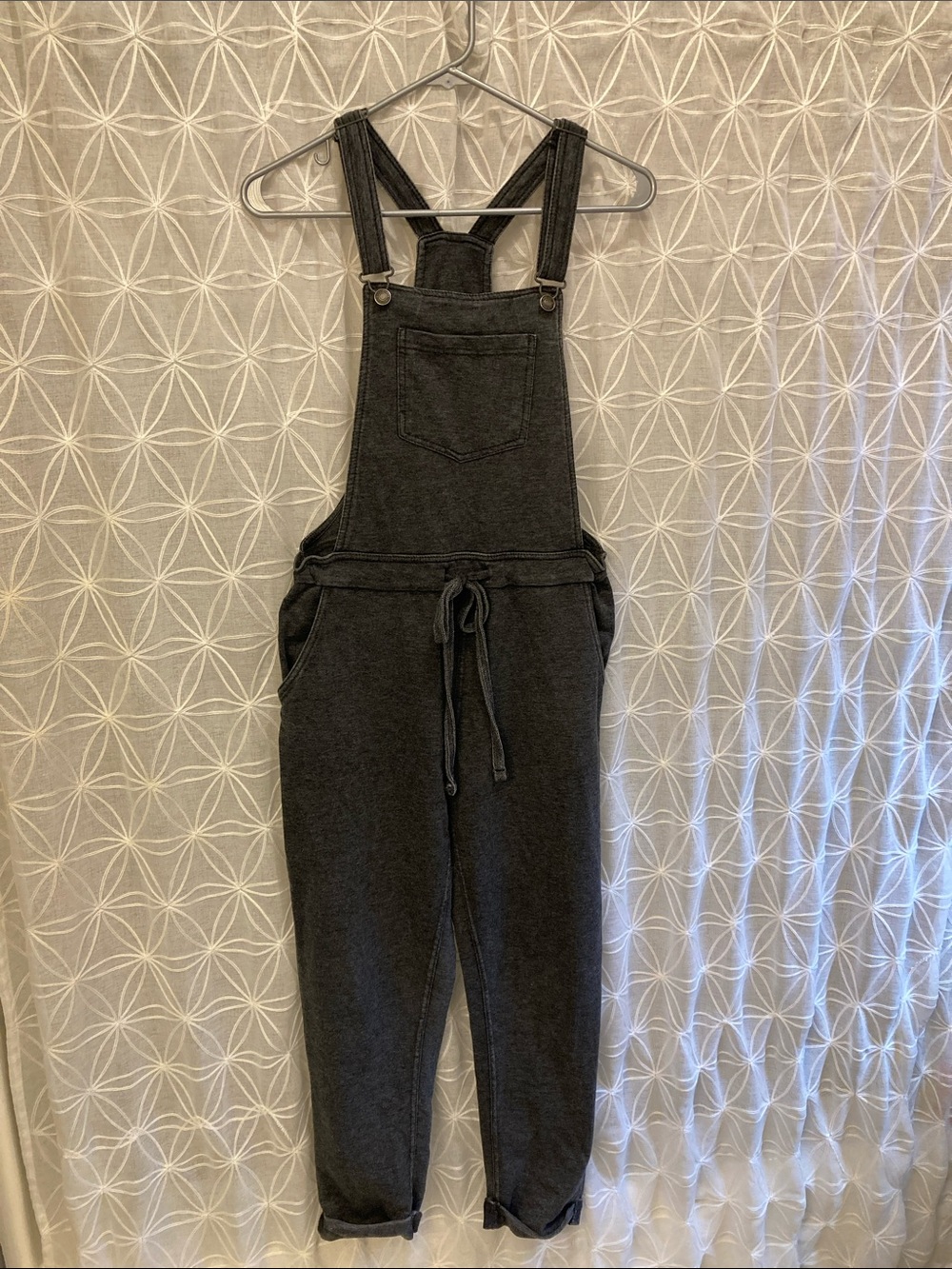 Wallflower Black Women's Casual Overalls Sweat Jumpsuit